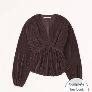 Long Sleeve Satin Top NWOT